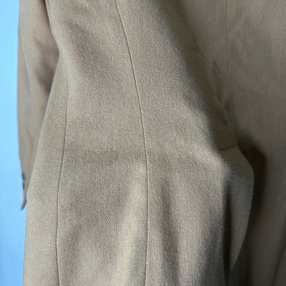 Vintage 100% Wool Safari Blazer Women's 6 Camel Tan‎ Utility Jacket Made in USA - Picture 8 of 9